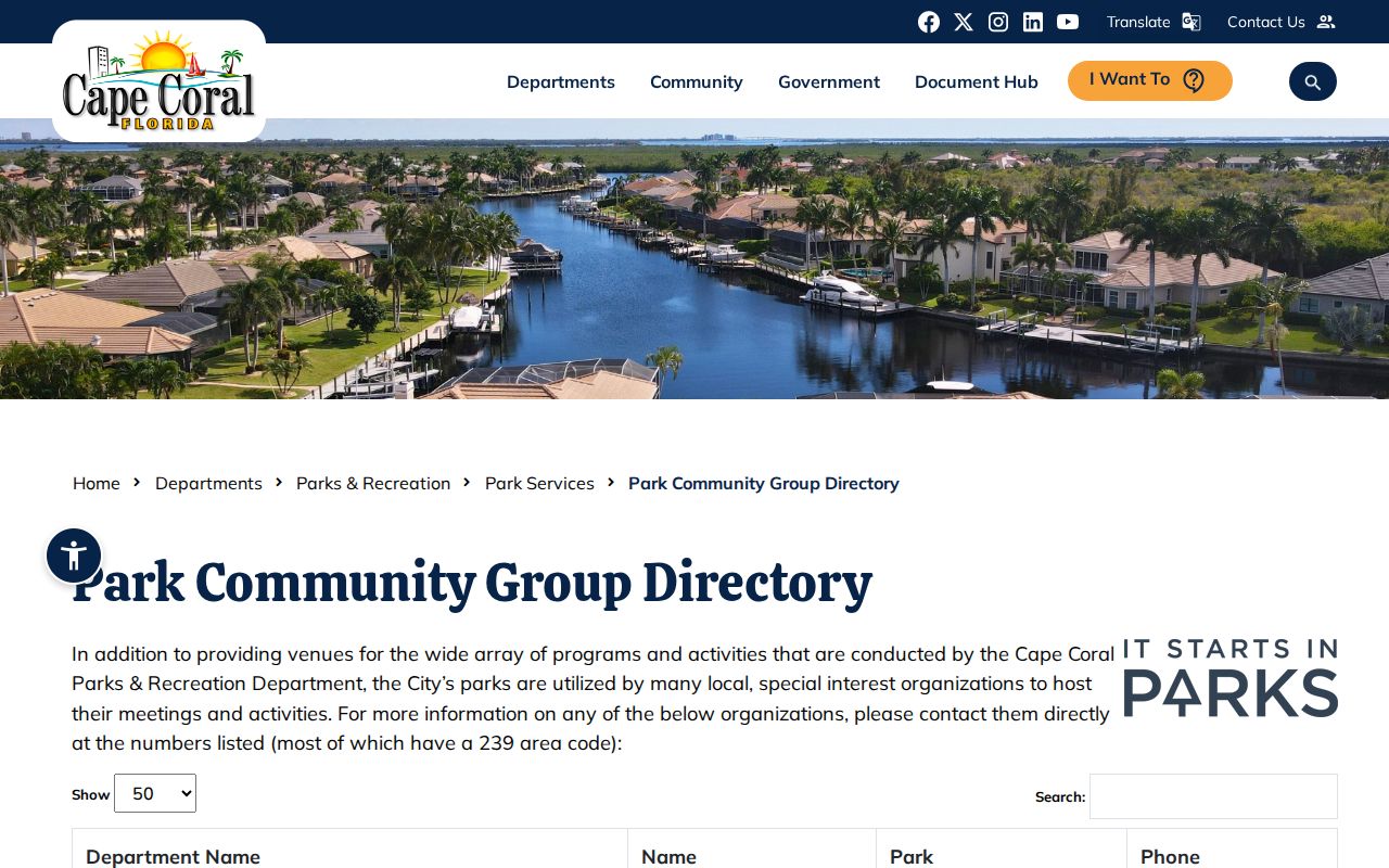 Cape Coral neighbors Park Community Group Directory contacts