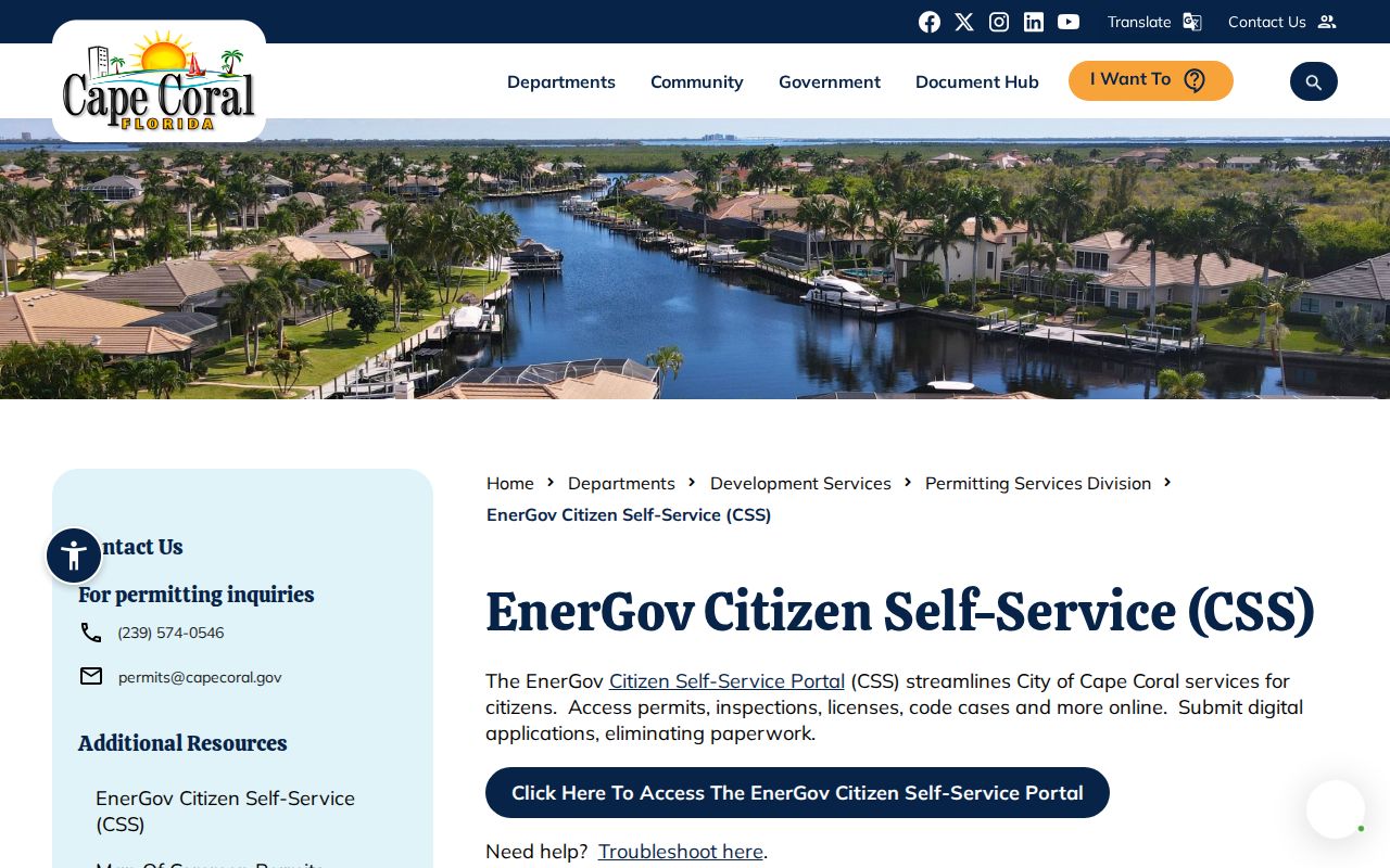 Cape Coral previous residents EnerGov permit history guide