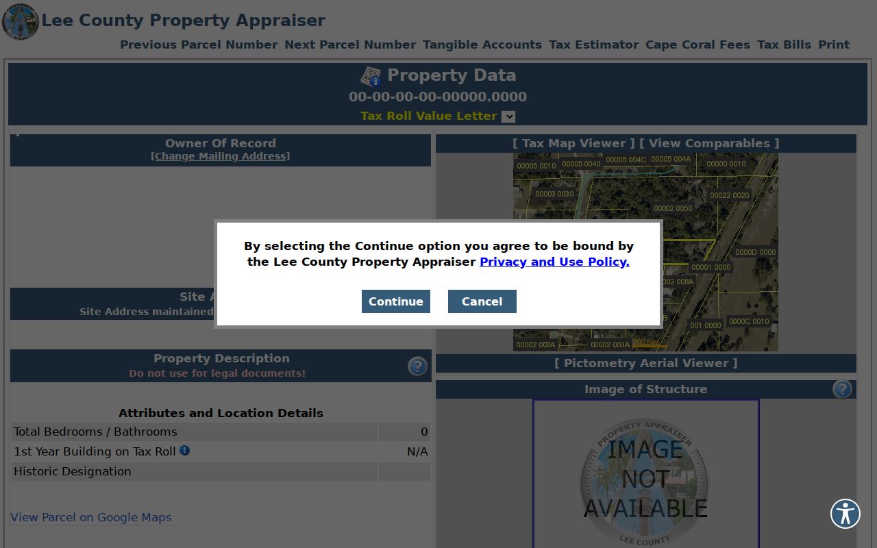 Cape Coral previous residents sample parcel and sale history