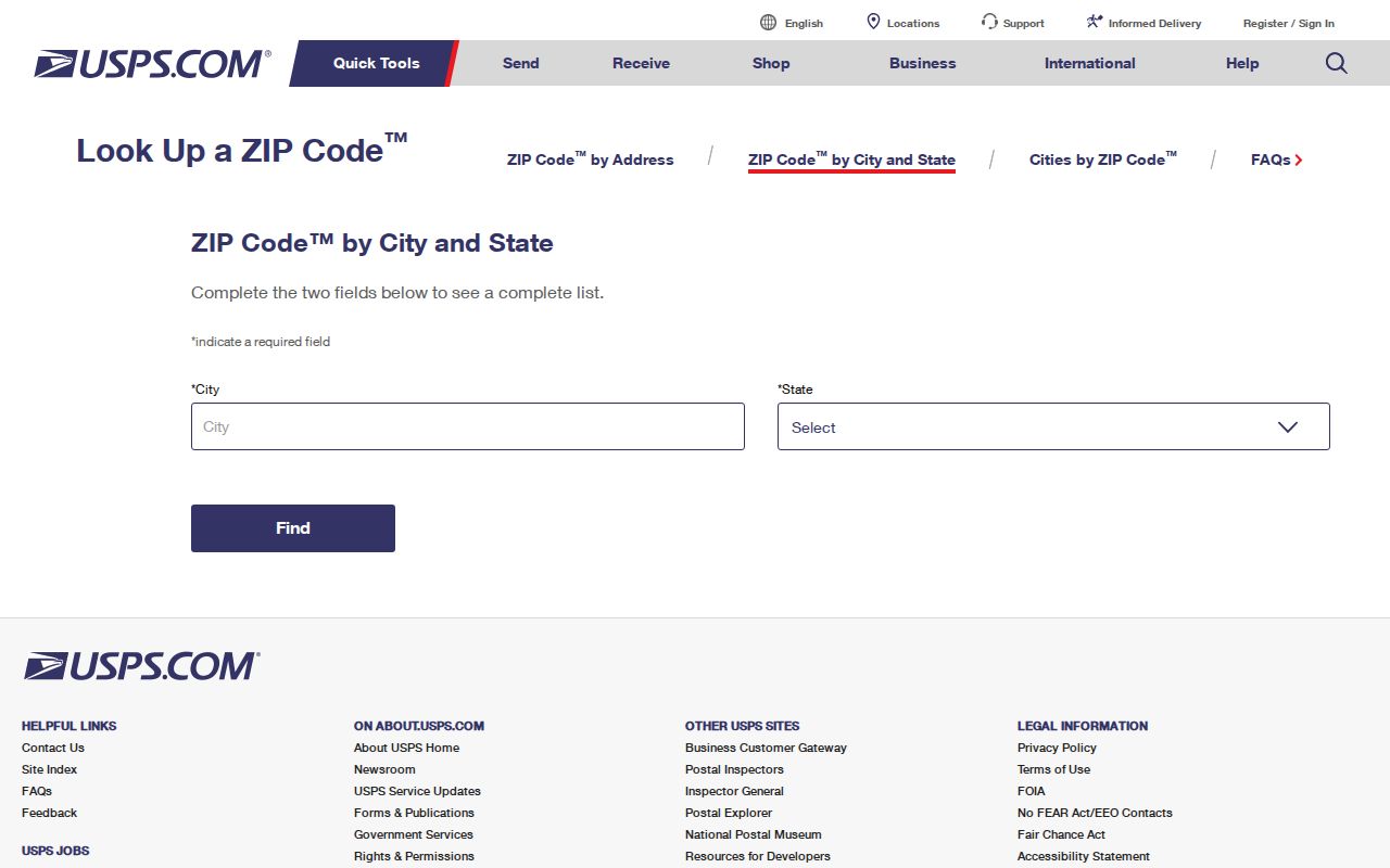USPS ZIP lookup used to verify a Cape Coral mailing code
